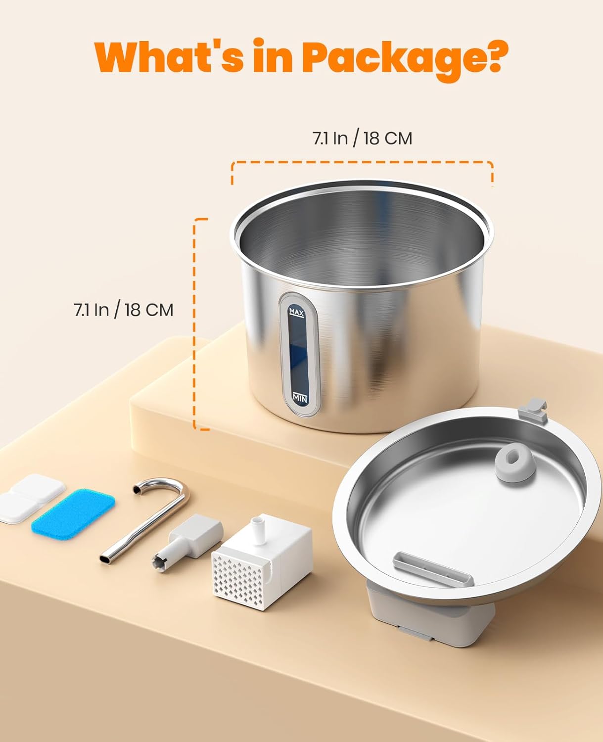 Stainless Steel Cat Water Fountain – 2 L Automatic Pet Fountain with Quiet Pump & Filters | Fresh, Flowing Water for Cats